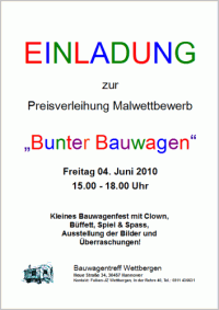 Preisverleihung Malwettbewerb: Bunter Bauwagen
