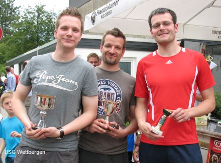 Die Sieger v.l.: Frederik (Boxer), Andre (Boxer), Stefan (Marathon)